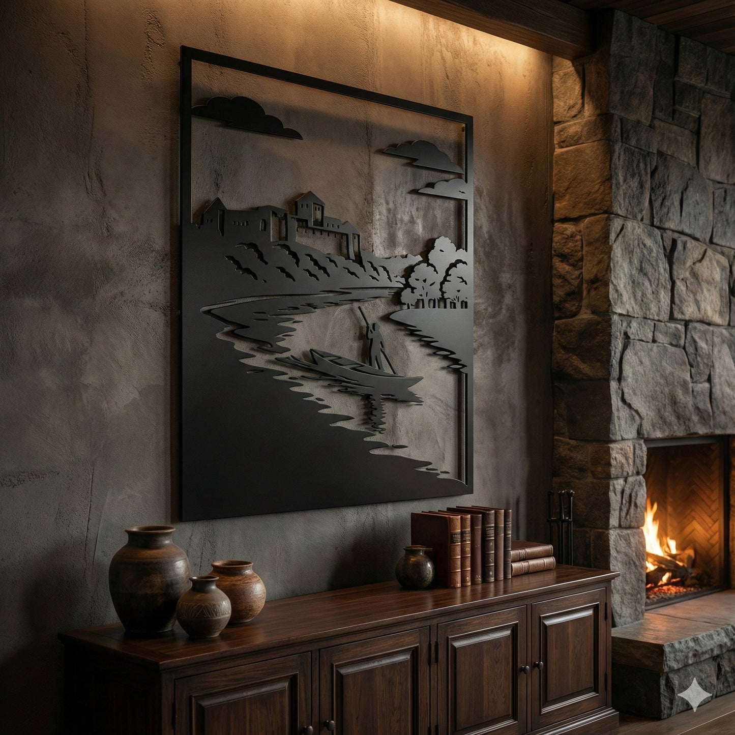 Metalna zidna dekoracija - Banja Luka (Tvrđava Kastel i dajak na Vrbasu)