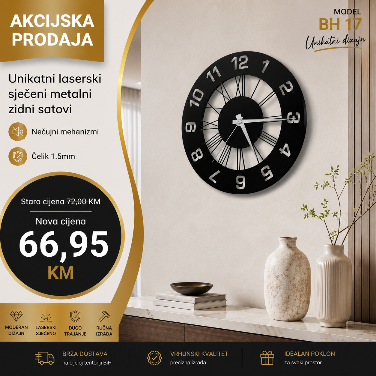 Zidni sat model BH 17