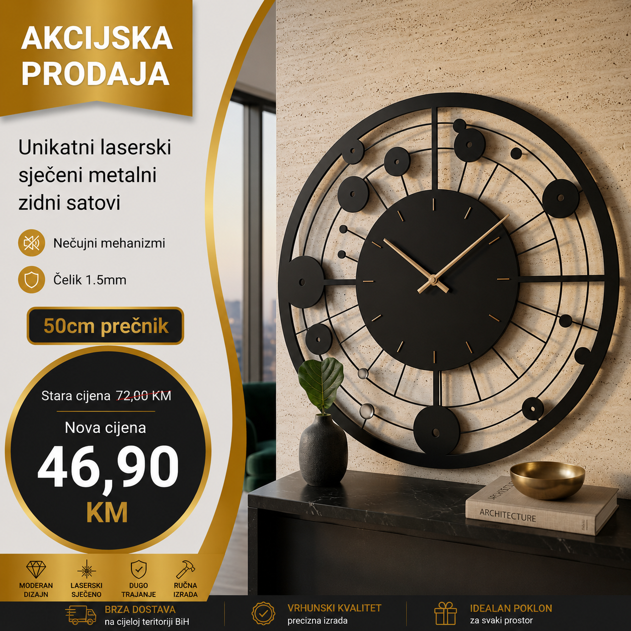Zidni sat model BH 23