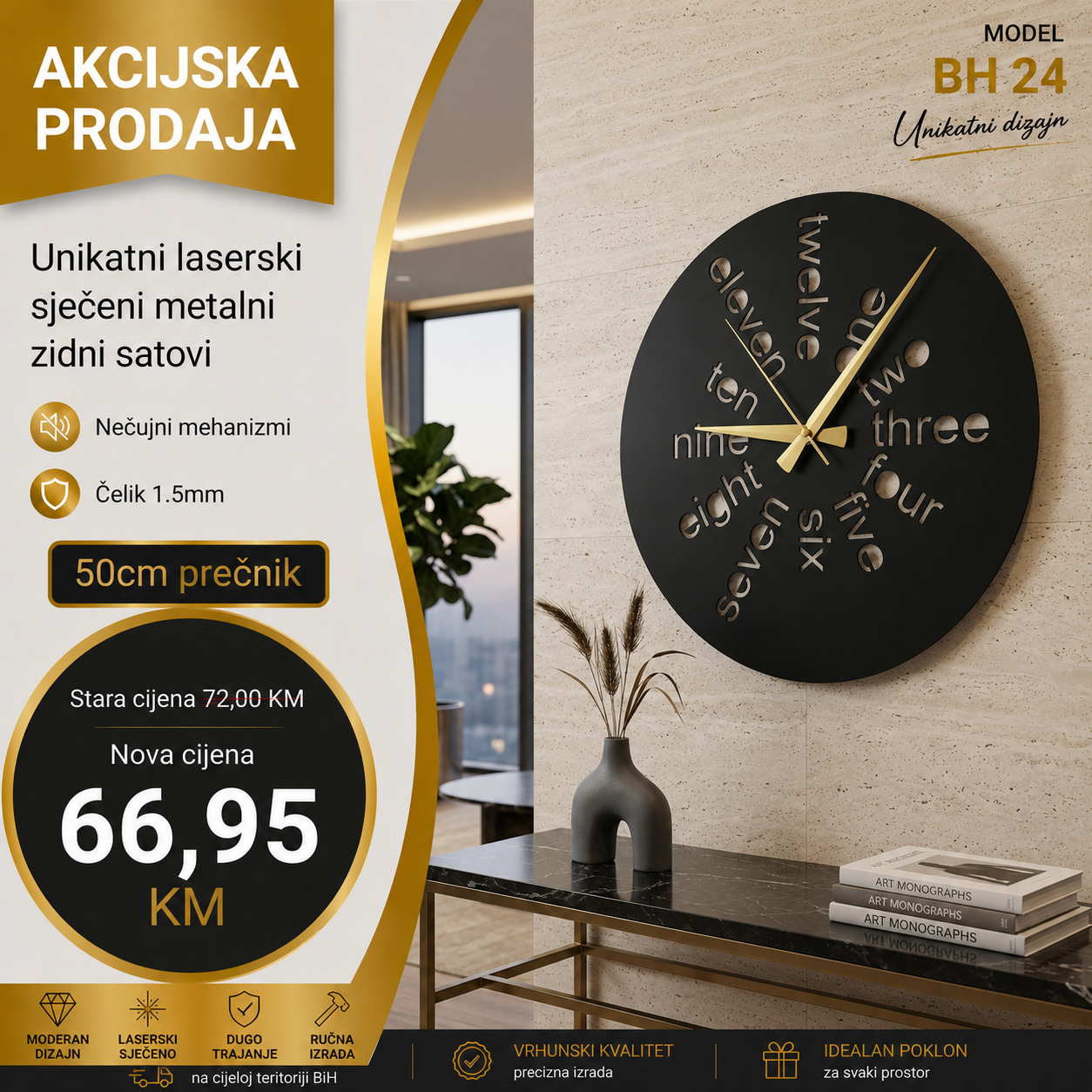 Zidni sat model BH 24