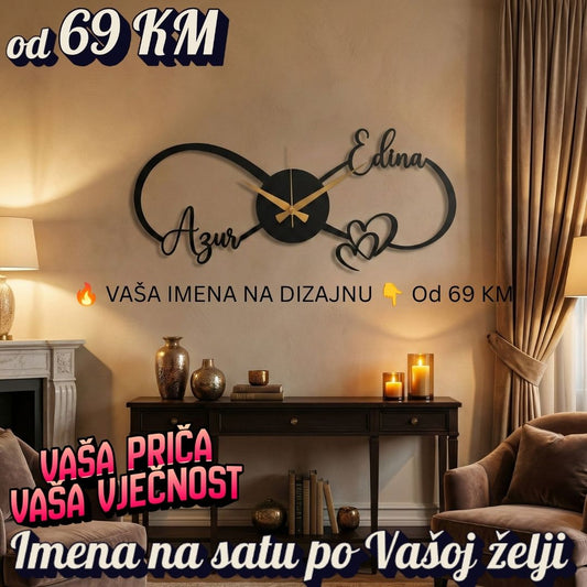 Personalizirani metalni zidni sat - Infinity