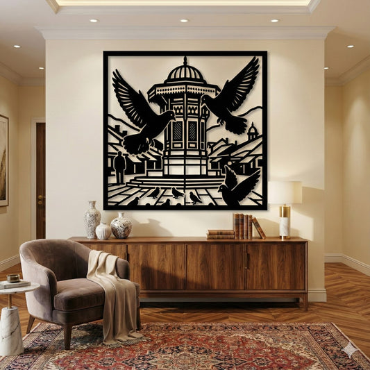 Metalna zidna dekoracija - Sebilj i Golubovi (Simbol Sarajeva)