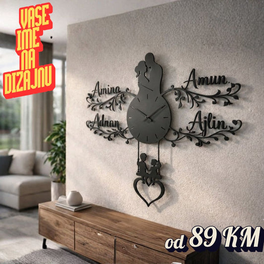 Personalizirani metalni zidni sat - Ljuljaška