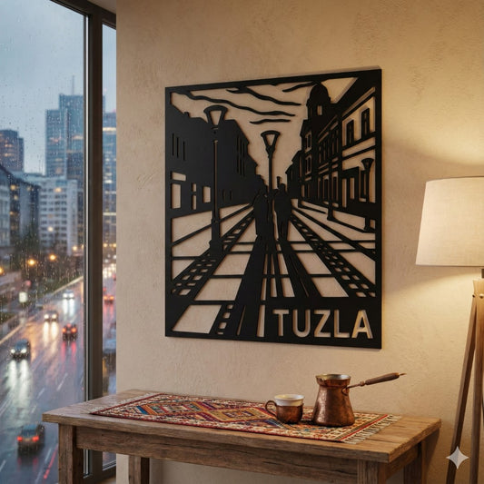 Metalna zidna dekoracija - Tuzla (Meša i Ismet na Korzu)