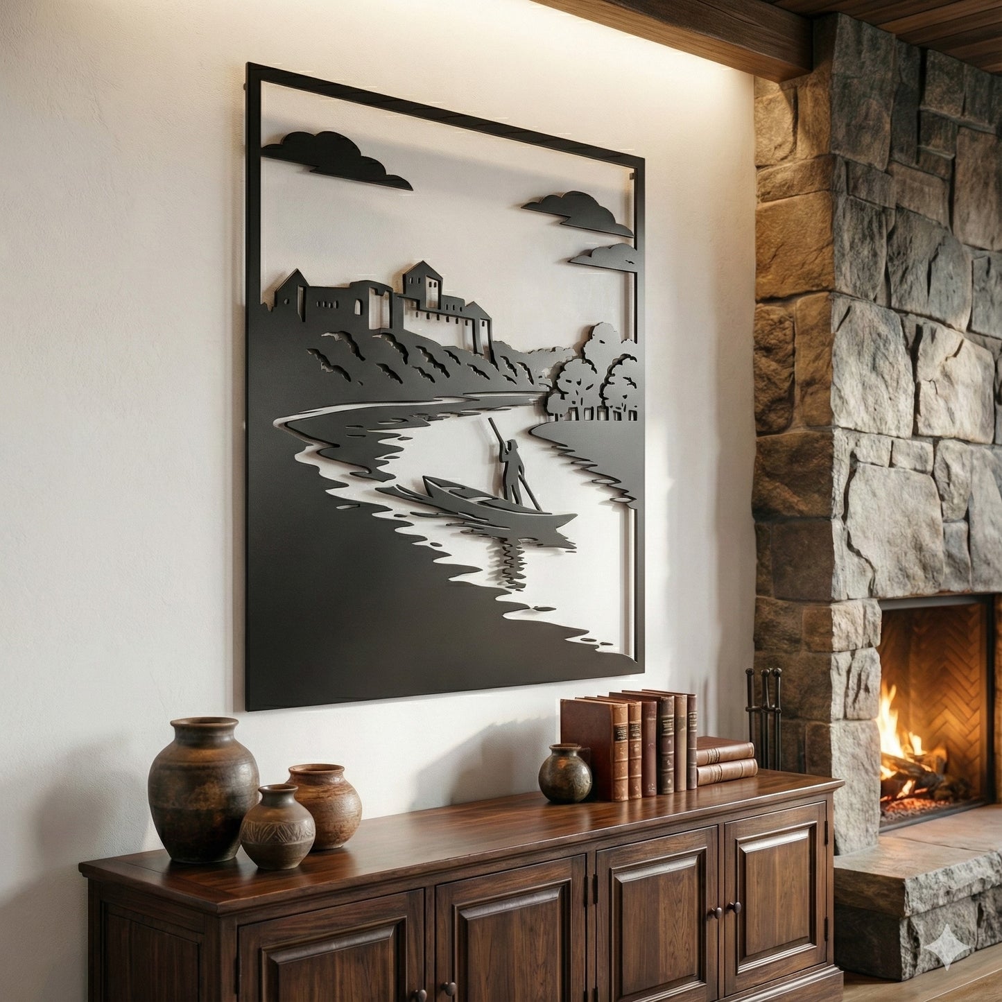 Metalna zidna dekoracija - Banja Luka (Tvrđava Kastel i dajak na Vrbasu)