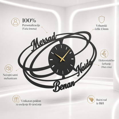 Personalizirani metalni zidni sat - Model Galaksija