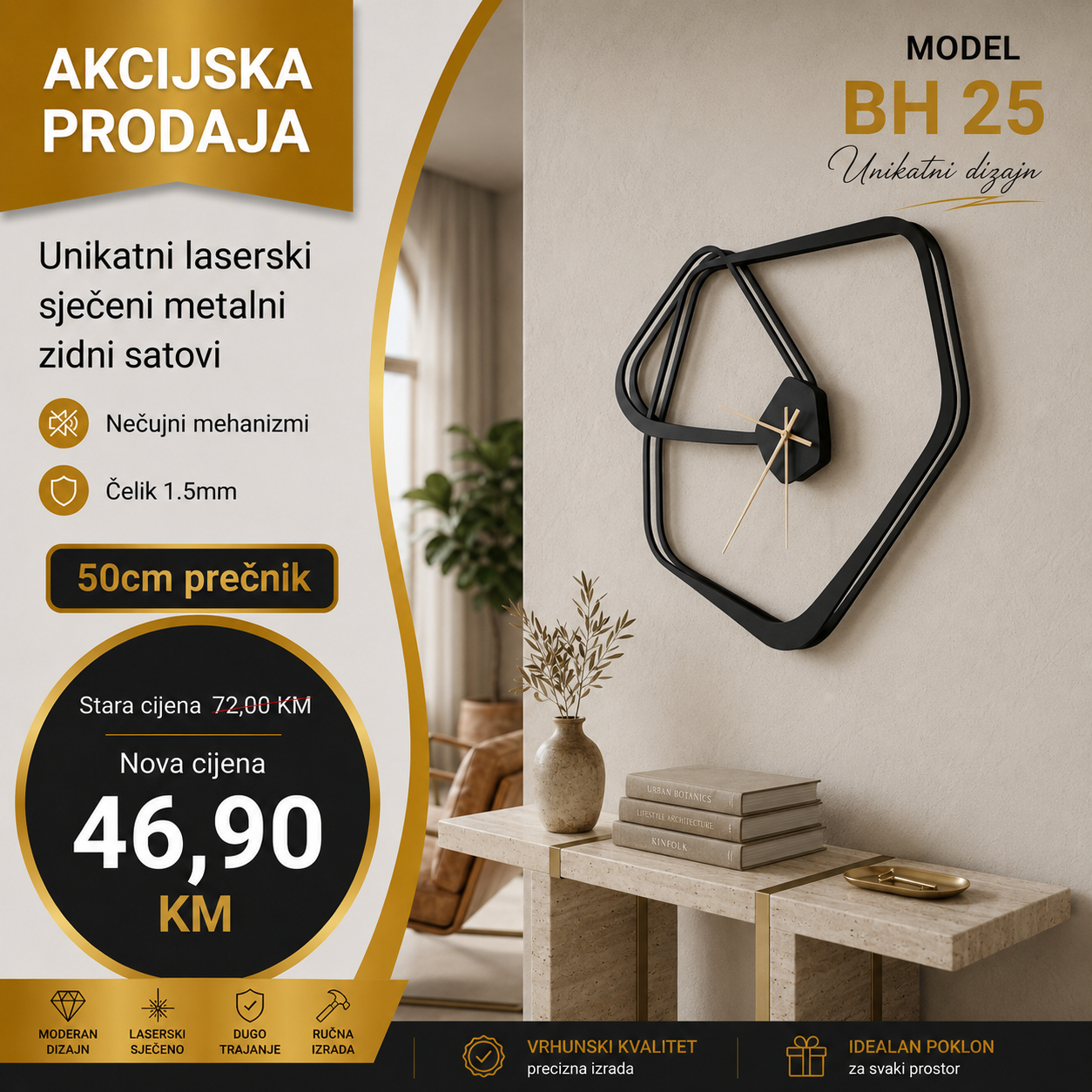 Zidni sat model BH 25