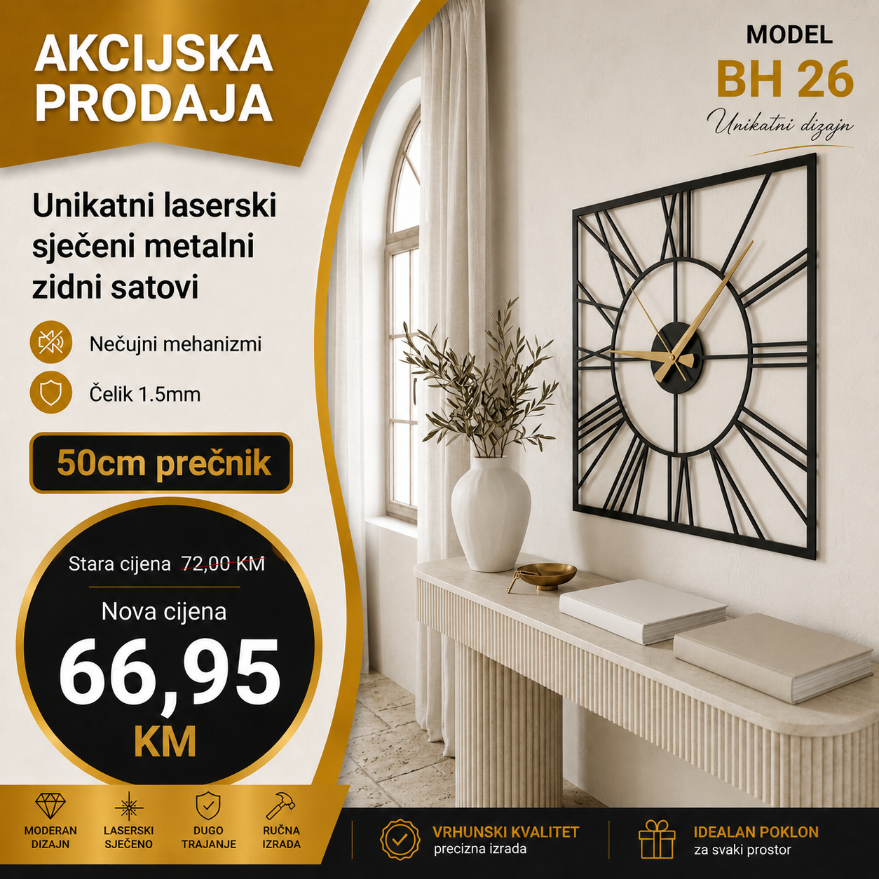Zidni sat model BH 26