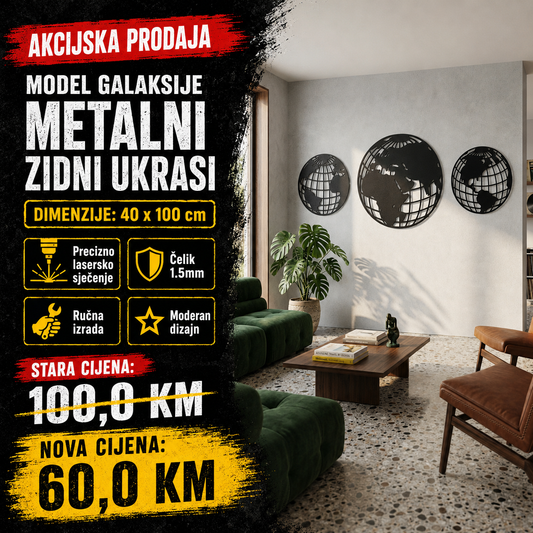 Unikatni metalni zidni ukras  - Galaksije
