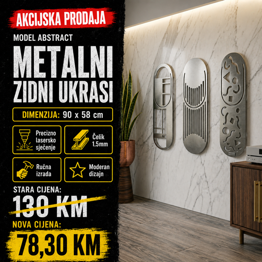 Unikatni metalni zidni ukras  - Abstract