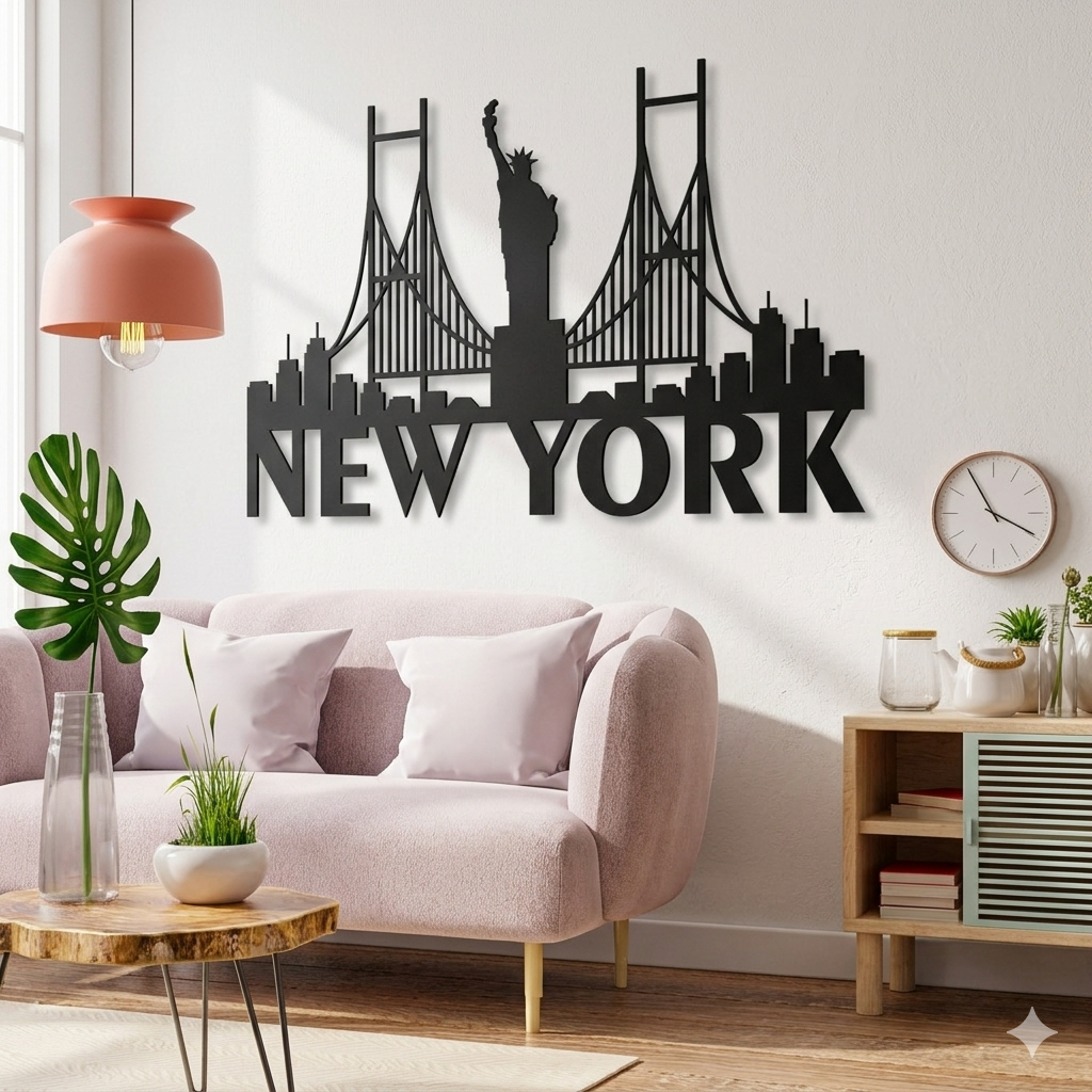 Unikatni metalni zidni ukras  - New York