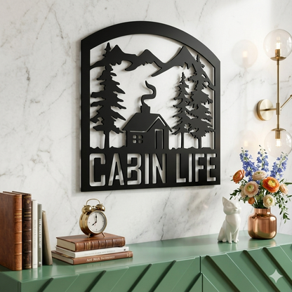 Unikatni metalni zidni ukras  - Cabin Life