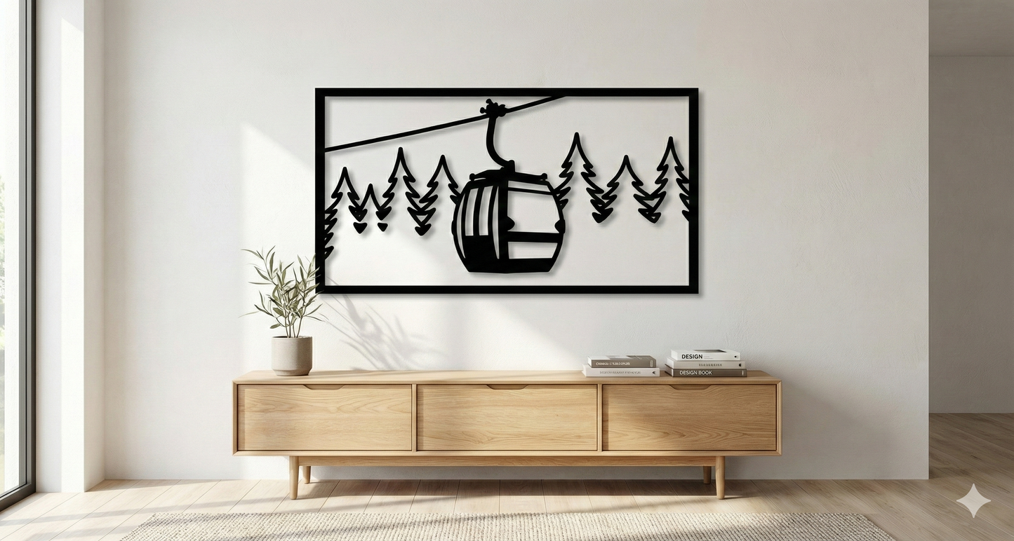 Metalna zidna dekoracija - Sarajevo (Žičara i Trebevićka šuma)