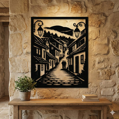 Metalna zidna dekoracija - Kalesija (Uličice pod fenjerima)