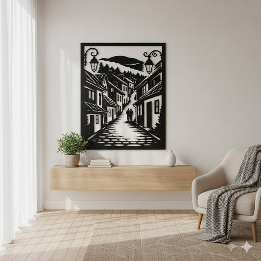 Metalna zidna dekoracija - Kalesija (Uličice pod fenjerima)