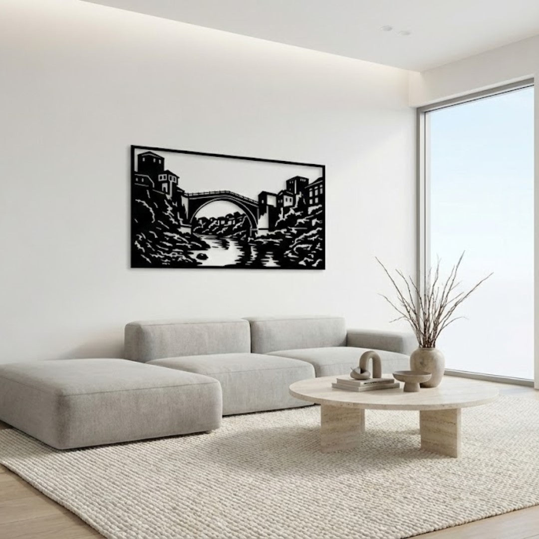 Metalna zidna dekoracija - Mostar Panorama
