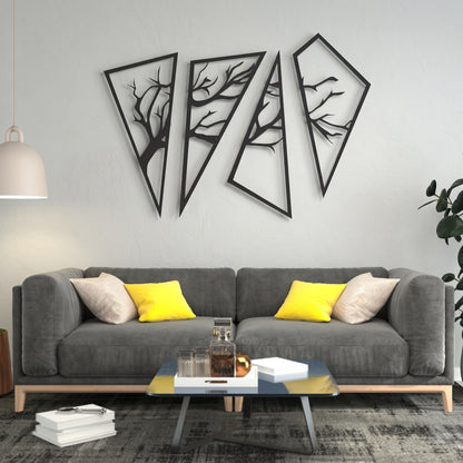 Metalna zidna dekoracija Asimetric Tree 110x65 cm