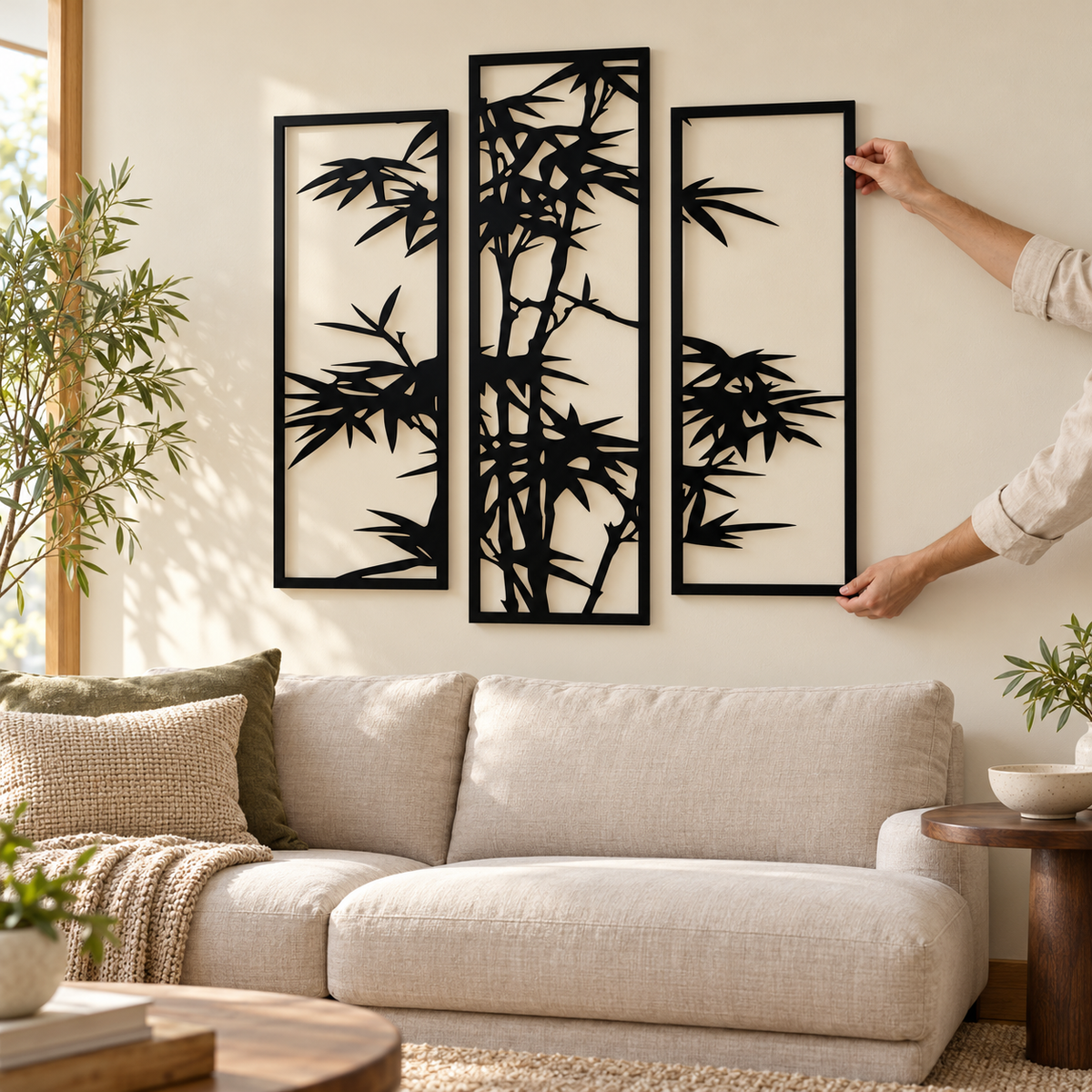 Bambus Forest metalna zidna dekoracija 100 × 100 cm