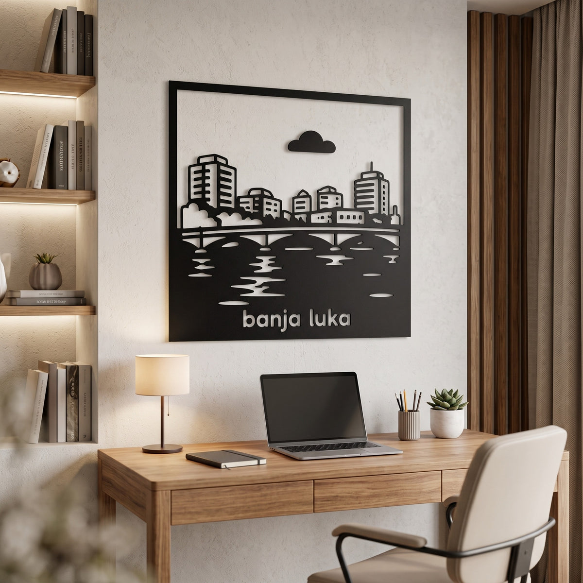 Banja Luka panorama metalna zidna slika 40x40 cm