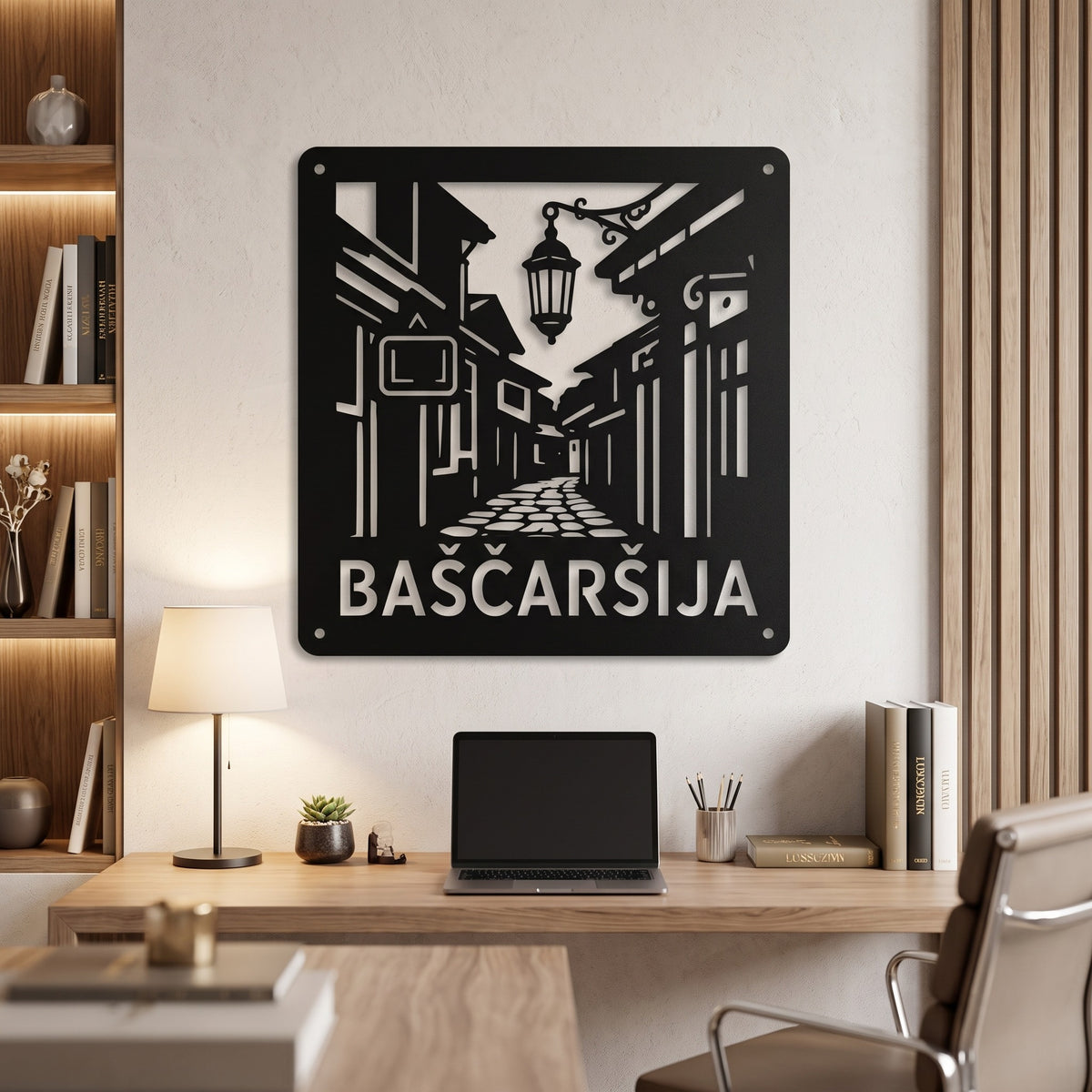 Baščaršija metalna zidna slika 40x40 cm