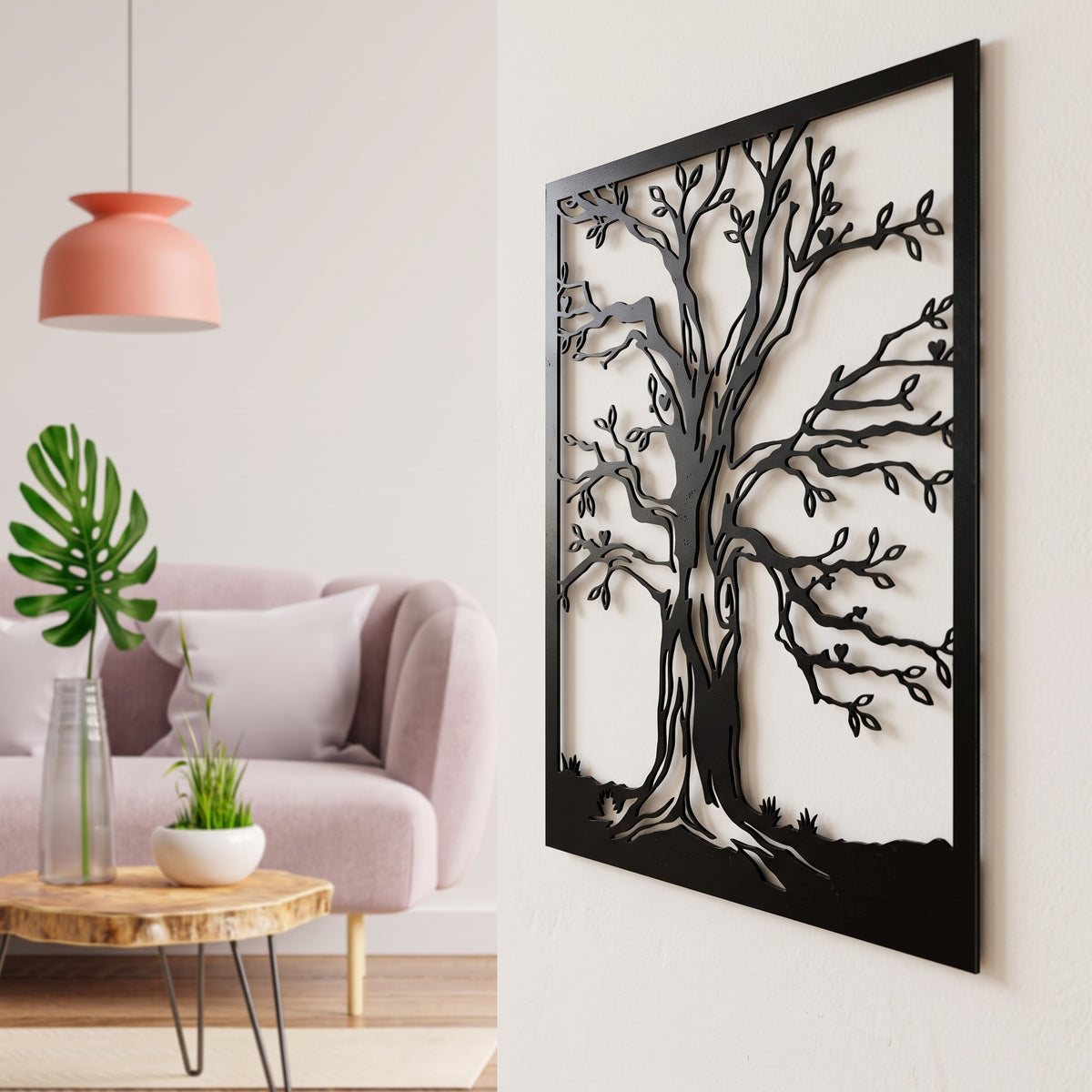 Metalna zidna dekoracija Beautiful Tree 60x80 cm