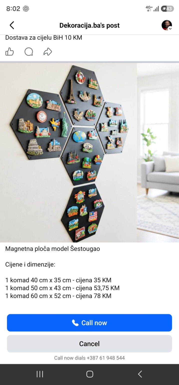 Magnetna ploča Šestougao