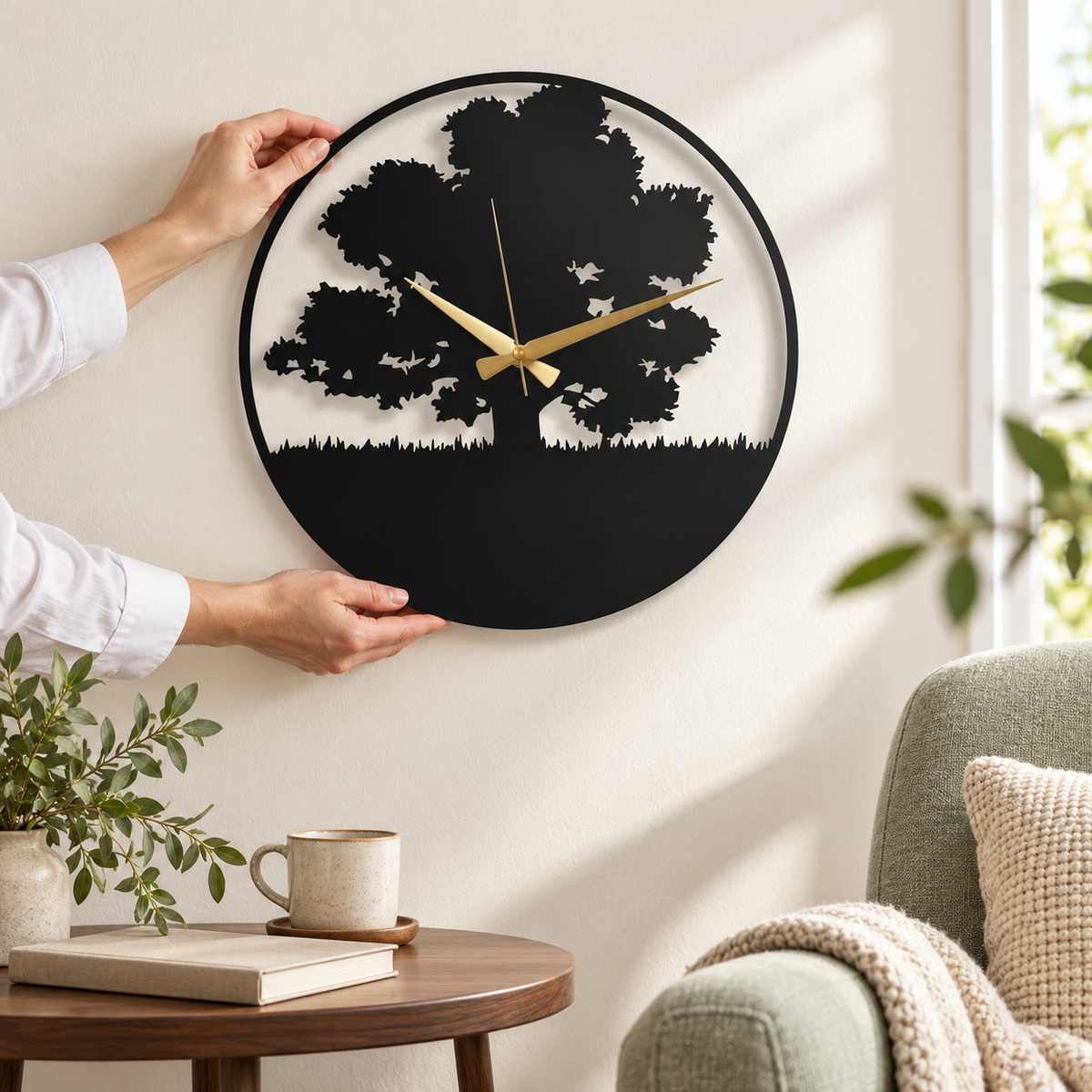 Metalni zidni sat Linea 50 cm – druga fotografija