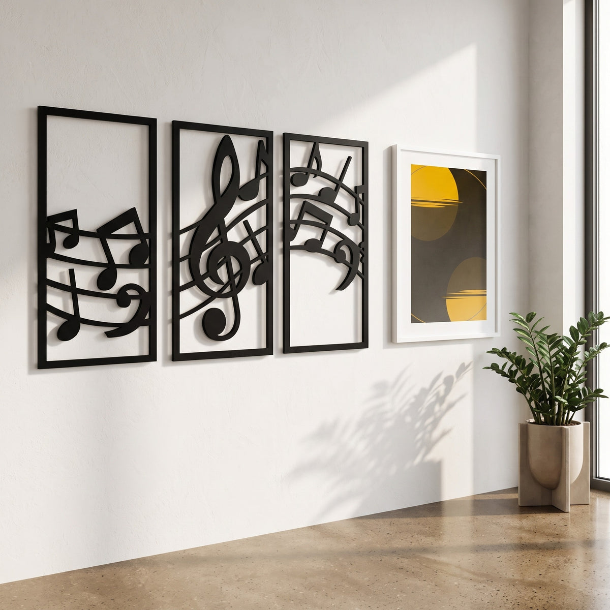 Metalna zidna dekoracija Muzika 82x50 cm