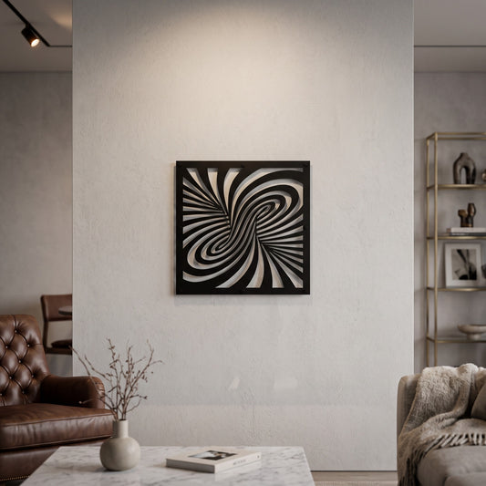 Metalna zidna dekoracija Optička iluzija 50x50 cm
