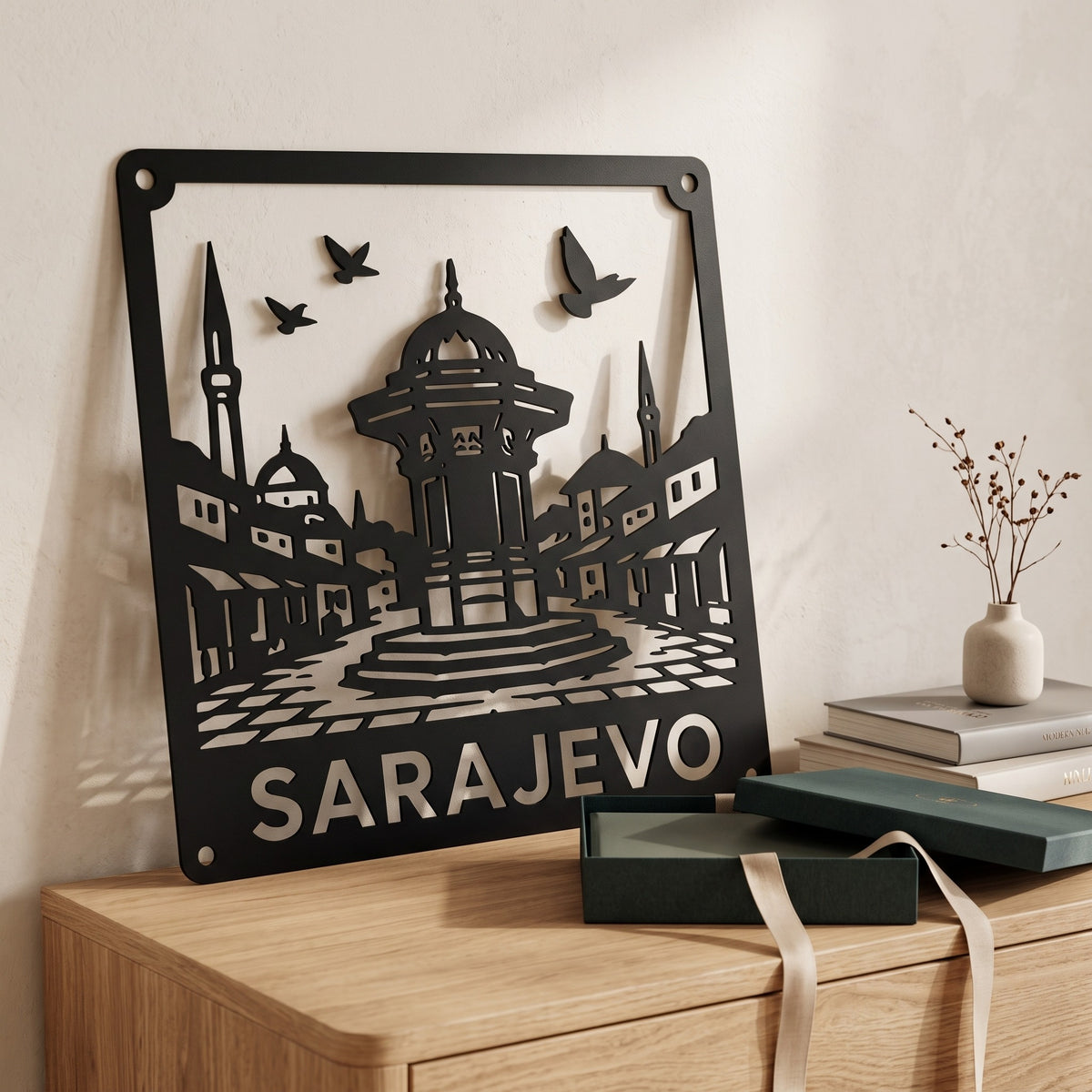 Sarajevo panorama metalna zidna slika 40x40 cm