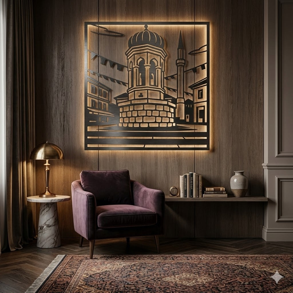 Metalna zidna dekoracija - Tuzla (Gradska česma na Trgu slobode)